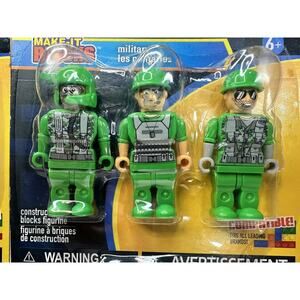 Make-It‎ Blocks 3 Military Figures Compatible With All Interlocking Block Brands